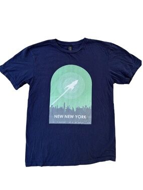 Futurama New New York / Planet Express Graphic Tee - Navy w Mint Print - Small